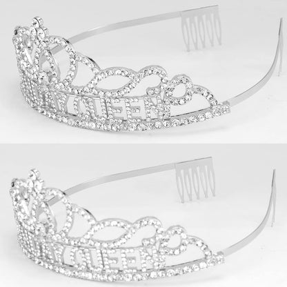 CAVETEE Gold Birthday Crowns and Sash - Queen Tiara for Party Decorations