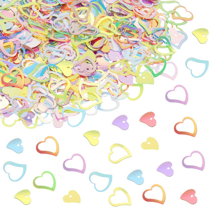 ONLYKXY 1200Pcs Love Heart Shaped Confetti, Table Wedding Decoration, Glitter Confetti for Wedding Party (Silver)