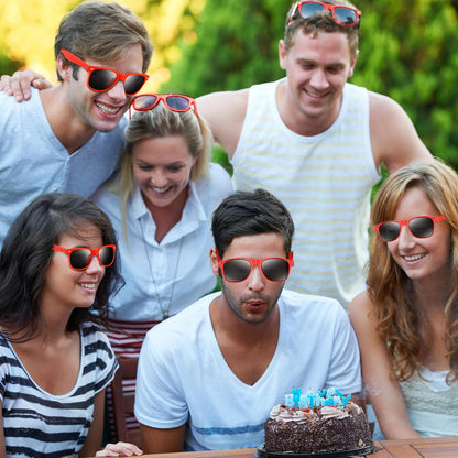 NEBURORA 6 Pack Black Sunglasses Bulk Retro Black Shades Party Sunglasses for Adult Men Women Summer Beach Party Accessories