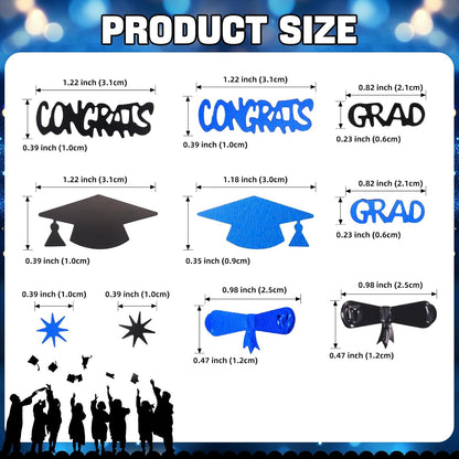 Silver and Blue Graduation Confetti 2026, 1000 Pcs Class of 2026 Table Centerpiece Grad Confetti for 2026 Graduation Party Decorations Supplies