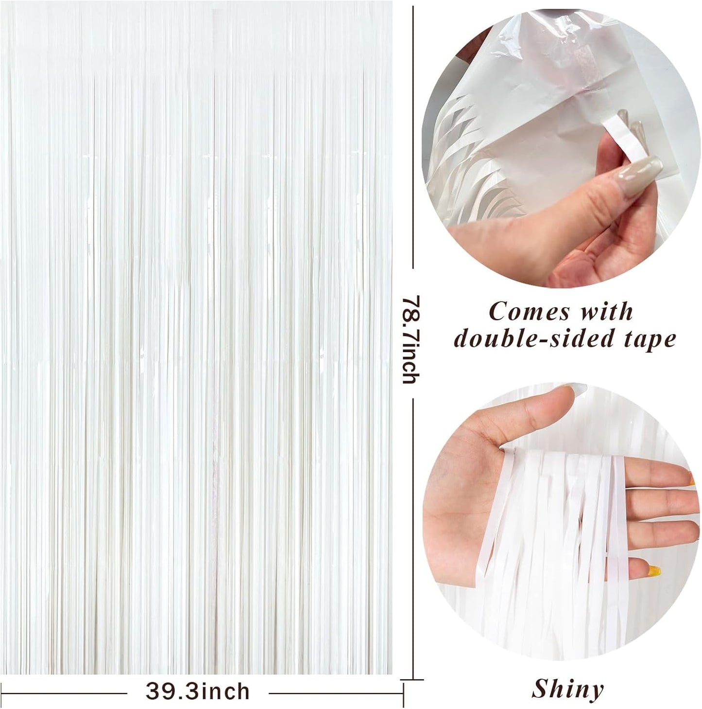 Tinsel Foil Fringe Curtains Wavy Backdrop for Parties Sparkle Metallic Wavy Foil Fringe Backdrop Curtain for Party Decorations Photo Booth Props for Birthday Graduation Wedding
