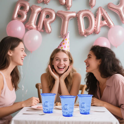 50 Pack Black Clear Plastic Cups 12 oz Disposable Drinking Cups for Wedding Black Birthday Party Supplies