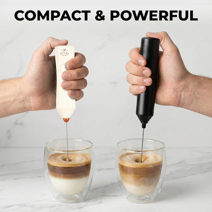 Zulay Kitchen Powerful Milk Frother Wand With Duracell Batteries - Ultra Fast Handheld Drink Mixer - Electric Whisk Foam Maker for Coffee, Lattes, Cappuccino & Matcha - Z1 Motor - Black - Colors B