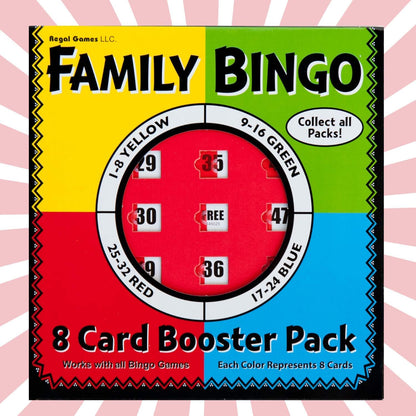 Regal Bingo Bulk Bingo Cards with Sliding Windows - Reusable Large Print Bingo Game Cards for Adults Large Group - 8 Pack, Yellow