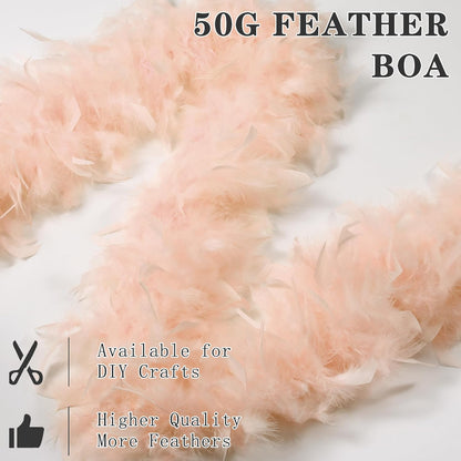 SOGUGOM Red 35g Feather Boas - 2 Yards Boa Feathers for Party, Wedding, Centerpieces, Concert, Costume and Christmas Tree(Red)