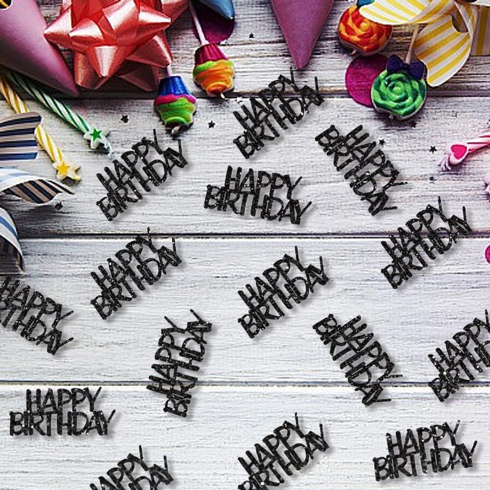 Pink Happy Birthday Confetti - Girl Birthday Party Decorations - Light Pink Glitter Scatters for Baby Girl Party Table Decor Supplies - 100PC