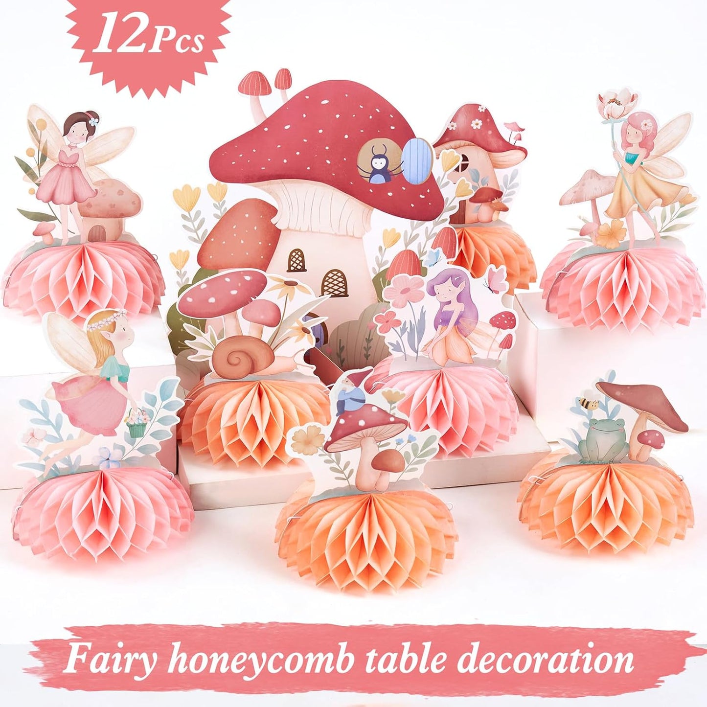 SUNBEAUTY 4PCS Honey Bee Honeycomb Centerpieces Decorations Yellow Bee Honeycomb Table Centerpieces with Sunflower Stickers for Baby Shower Birthday Gender Reveal Birthday Decoration