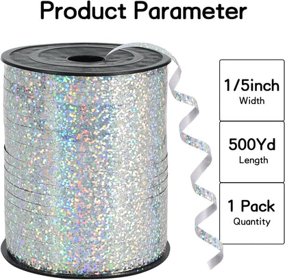 BEISHIDA 500 Yards Red Ribbon Crimped Curling, Balloon String Shiny Metallic Roll for Gift Wrapping Ribbon for Birthday Valentines Day Wedding Mother's Day Party Decorations