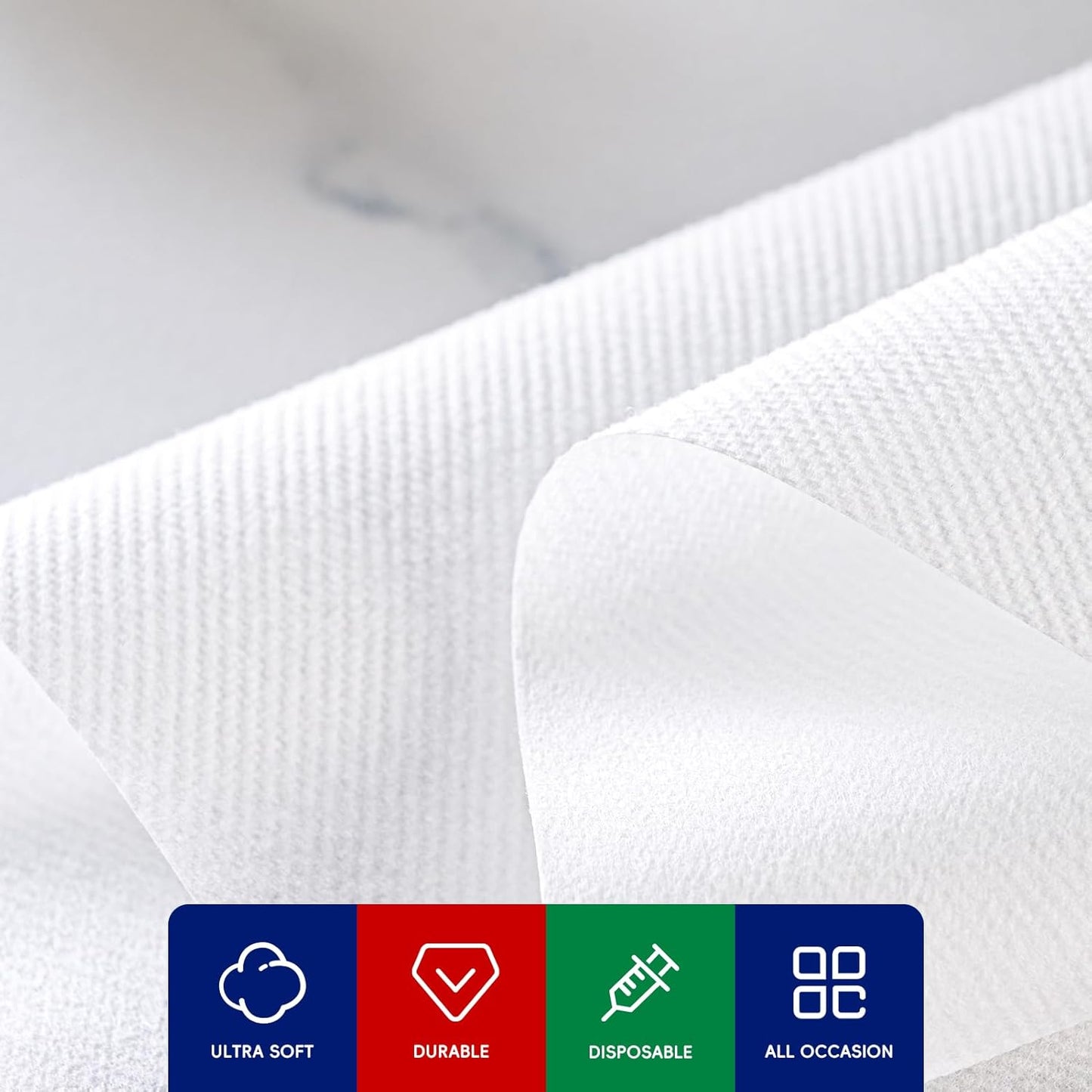 JOLLY CHEF 100 Disposable Hand Towels, Soft and Absorbent Linen Feel Dinner Napkin, Elegant Decorative Paper Guest Towels for Kitchen, Bathroom,Thanksgiving, Weddings,Parties, Gold and White