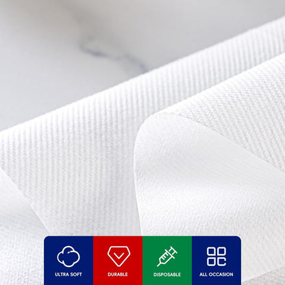 JOLLY CHEF 100 Disposable Hand Towels, Soft and Absorbent Linen Feel Dinner Napkin, Elegant Decorative Paper Guest Towels for Kitchen, Bathroom,Thanksgiving, Weddings,Parties, Gold and White