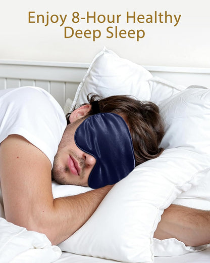 4 Pack Silk Sleep Mask - 100% Blackout, Zero Eye Pressure, Blindfold with Adjustable Strap, Super Soft Travel Eye Covers (Black, Pink, Blue, Purple)