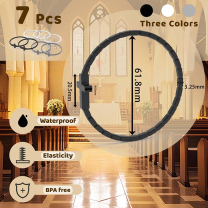 YalsFTY 7 Pcs Silicone Jesus Bracelets Cross Bracelet