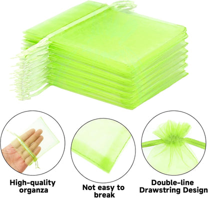 joycraft 50Pcs Organza Bags, 2x3 inch Gift Favor Bags, White Wedding Favor Bags, Jewelry Pouches with Drawstring, Mesh Bags Drawstring for Jewelry, Festival, Makeup, Candy, Desserts