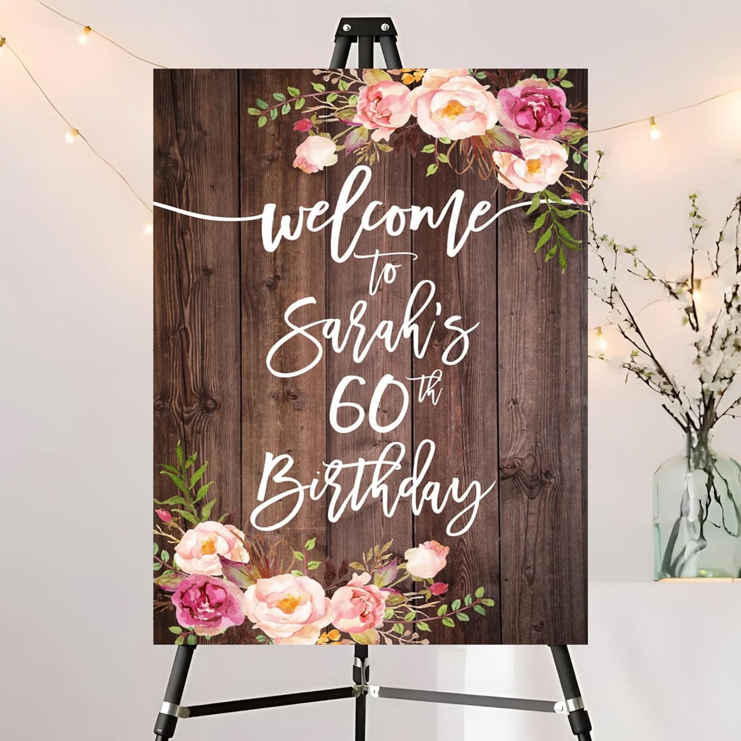 Editable Birthday Welcome Sign, Pink Bow Birthday Party Sign, Custom Birthday Signs, Welcome To Birthday Party, Birthday Party Decor, Welcome To Birthday Celebration Party Sign #12