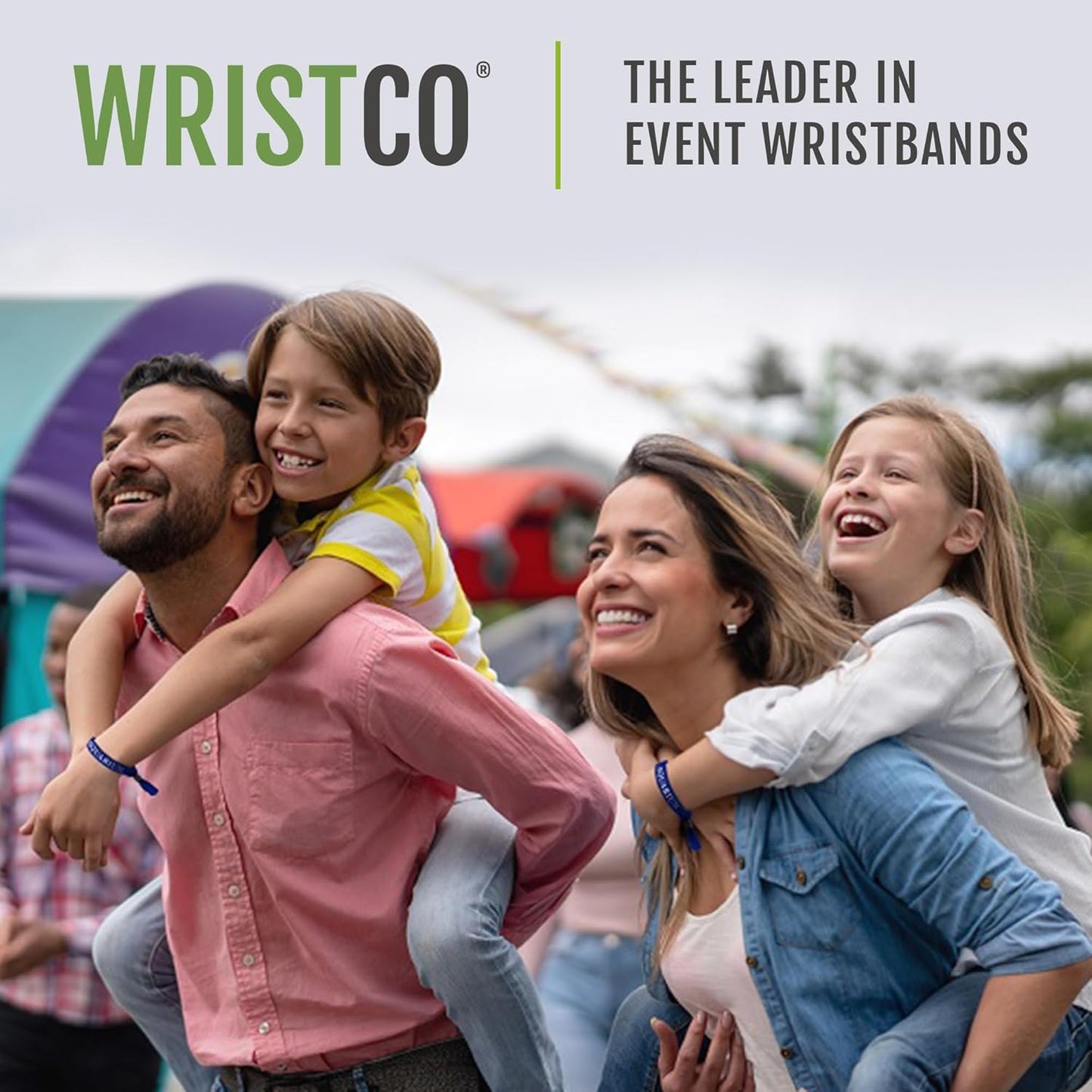 Wristco 100 Blue Cloth Event Wristbands – Plastic Closure to Prevent Transfer or Reuse – Premium-Grade Fabric Bracelets for Party Entry, Summer Camp, VIP Identification, Drink Ticket ID
