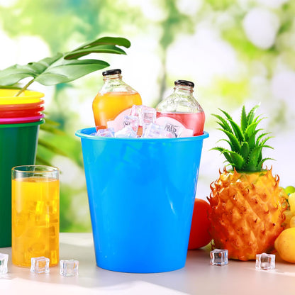 Layhit 24 Pcs Plastic Ice Buckets for Parties 3 Liters Wine Bucket Portable Ice Holder Disposable Wine Cooler for Party Wedding Party Beverages Champagne Soda and Beer (Gold)