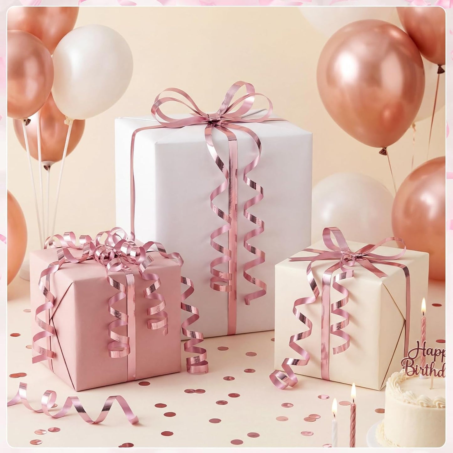 woric 600 Yards Light Pink Curling Ribbon 1/5 Inch Balloon String Ribbon Thin Crafts Ribbons for Mothers Day Graduation Wedding Decor Birthday Party Florist Flowers Gift Wrapping