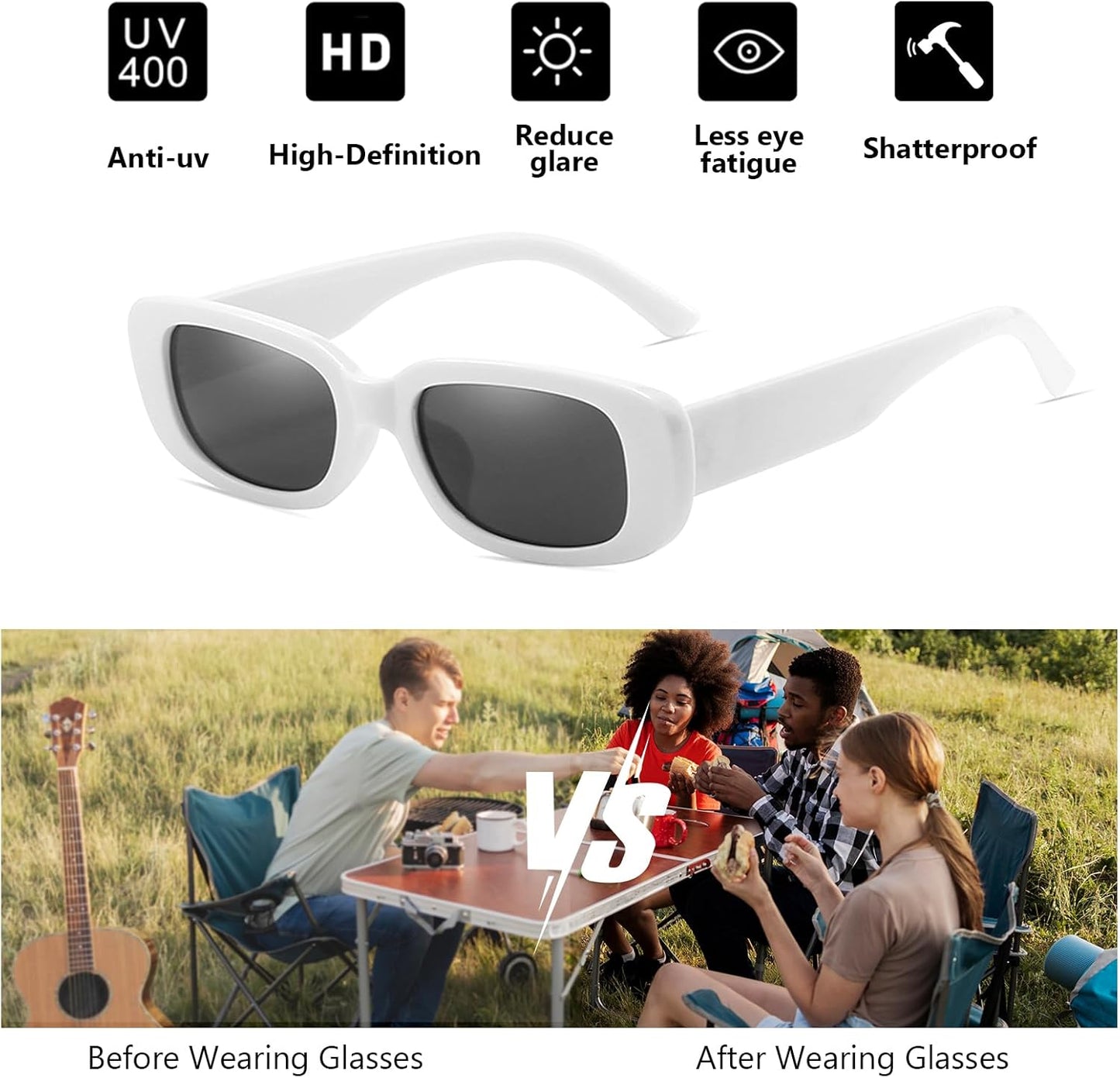 50/100 Pack Rectangle Sunglasses Bulk for Adult Retro Cheap 90s Y2K Small Glasses UV400 Protection