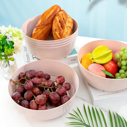 Hioasis 8 Pack Plastic Serving Bowls 128oz Gold Glitter Plastic Bowls Heavy Duty Disposable Serving Bowls for Party Snack & Salad & Candy & Bar Buffet