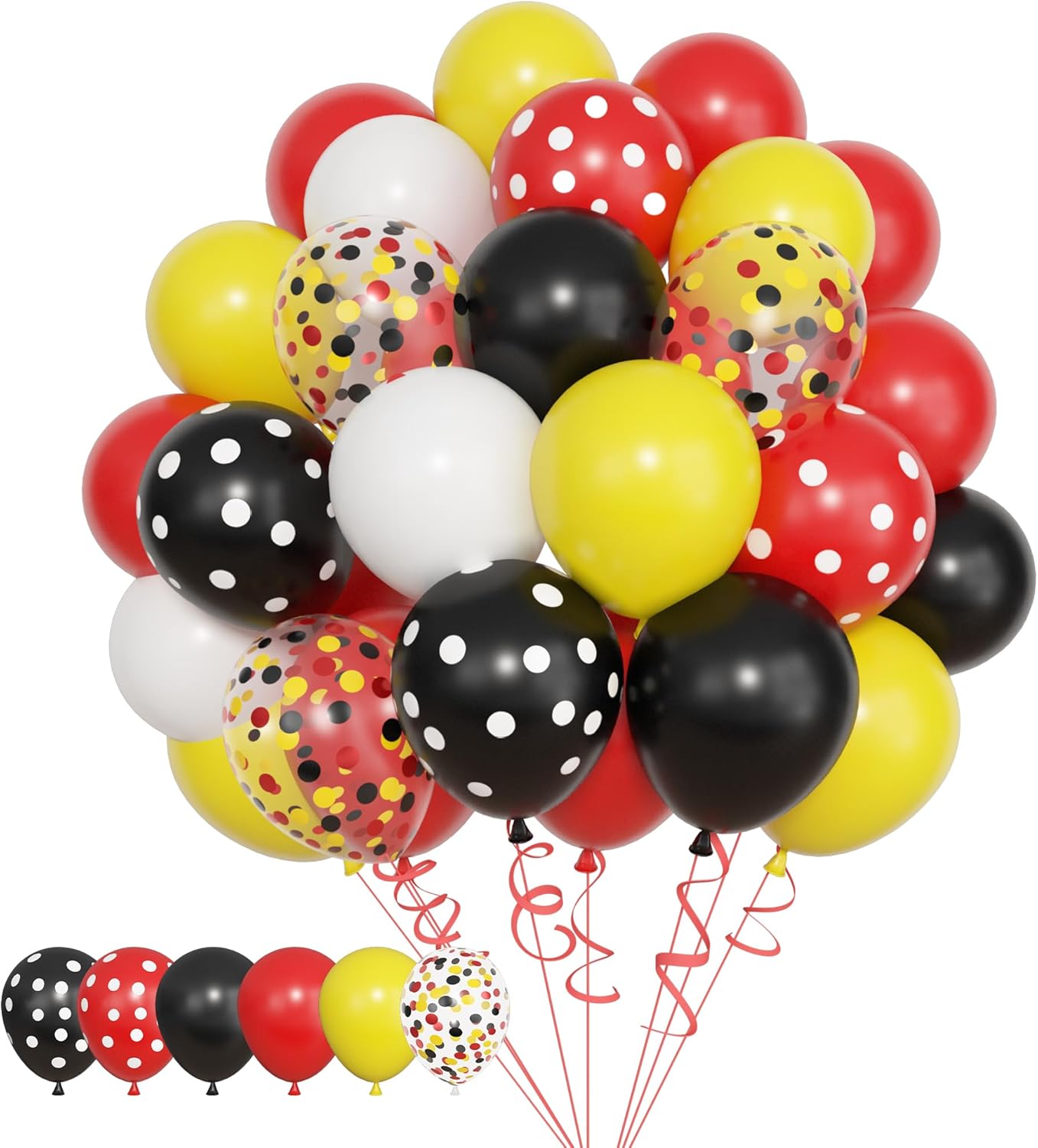 Amandir 153pcs Purple Blue Pink Balloon Garland Arch Kit, Different Sizes 18 12 10 5 inch Teal Yellow Latex Metallic Confetti Balloons for Magic Birthday Engagement Party Decoration