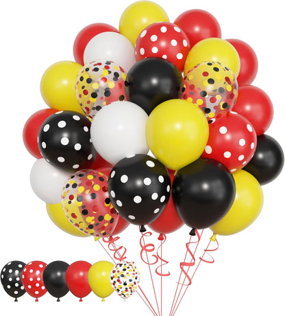 Amandir 153pcs Purple Blue Pink Balloon Garland Arch Kit, Different Sizes 18 12 10 5 inch Teal Yellow Latex Metallic Confetti Balloons for Magic Birthday Engagement Party Decoration