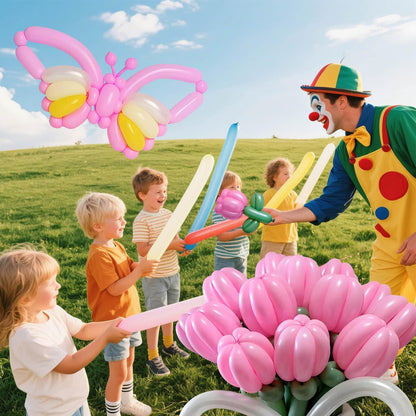 260 Clear Long Balloons for Animals, Thickening Skinny Latex Twisting for Arch Modeling Magic Clown Birthday Wedding Party Decorations 100pcs