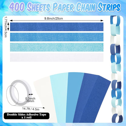 TaoBary Decorations Crepe Streamers Sheet Paper Strips Chain Garland Star Hanging for Party Birthday Wedding Decor(600,Pastels,Same Size)