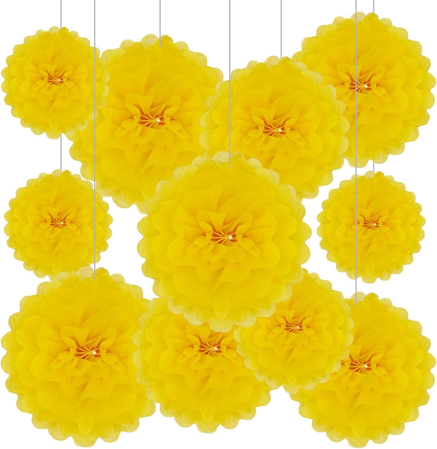 Tissue Paper Pom Poms, Pink Tissue Paper Flowers, Hanging Flower Balls for Weddings Fiesta Parties Birthday Baby Showers Classroom Bridal Shower Decoration (18Piece Set-6/10/12/14Inch)