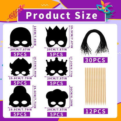 AUGSUN 30PCS Ocean Crafts, Colorful Ocean Animals Scratch Masks DIY Under The Sea Scratch Off Cards Magic Rainbow Scratch Art Summer Party Favors School Activities
