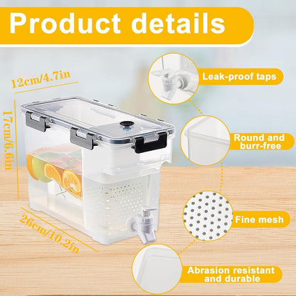 0.9 Gallon Drink Dispenser with Spigot, fridge water dispenser,drink dispenser for parties Juice Dispenser for Fridge, Plastic Lemonade Dispenser for Water, Milk, Beer, Outdoor Party