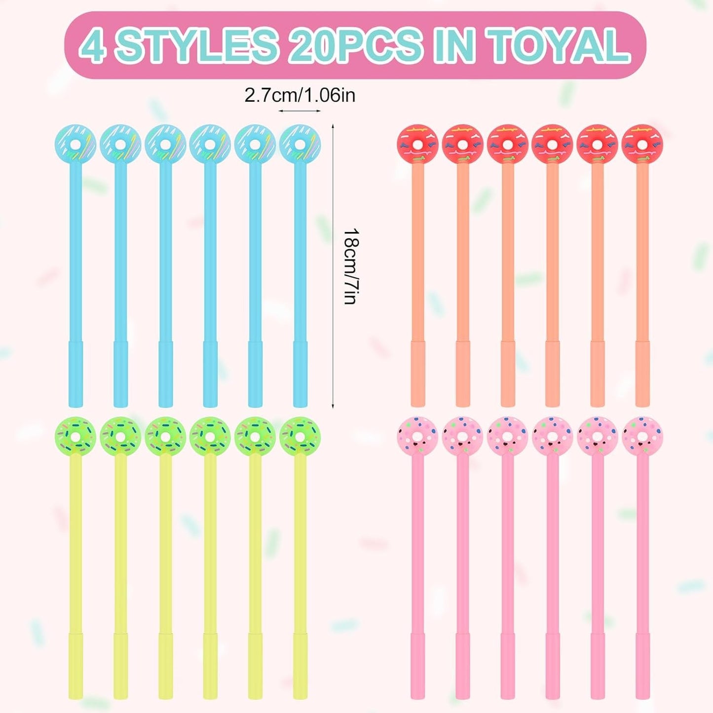 32 Pcs Donut Party Favors Bulk Donut Mini Spiral Notepads Donut Pens Stickers Set Donuts Birthday Party Supplies Gift for Classroom Reward Prizes Goodie Bag Stuffers
