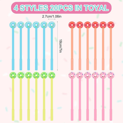 32 Pcs Donut Party Favors Bulk Donut Mini Spiral Notepads Donut Pens Stickers Set Donuts Birthday Party Supplies Gift for Classroom Reward Prizes Goodie Bag Stuffers