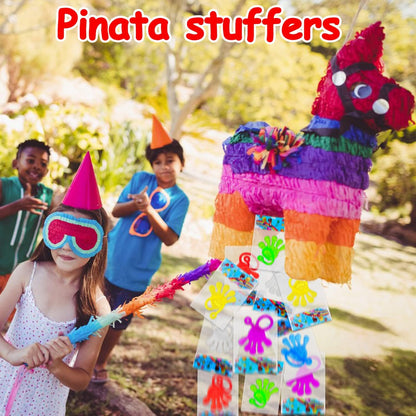 Thremhoo 40Pcs Glow in the Dark Sticky Hands Kids Party Favor Supplies Goodie Bag Stuffer Pinata Return Gift Stretchy Class Prize Carnival Sensory Goody Party Pinata Filler Treasure Box Bulk Toy