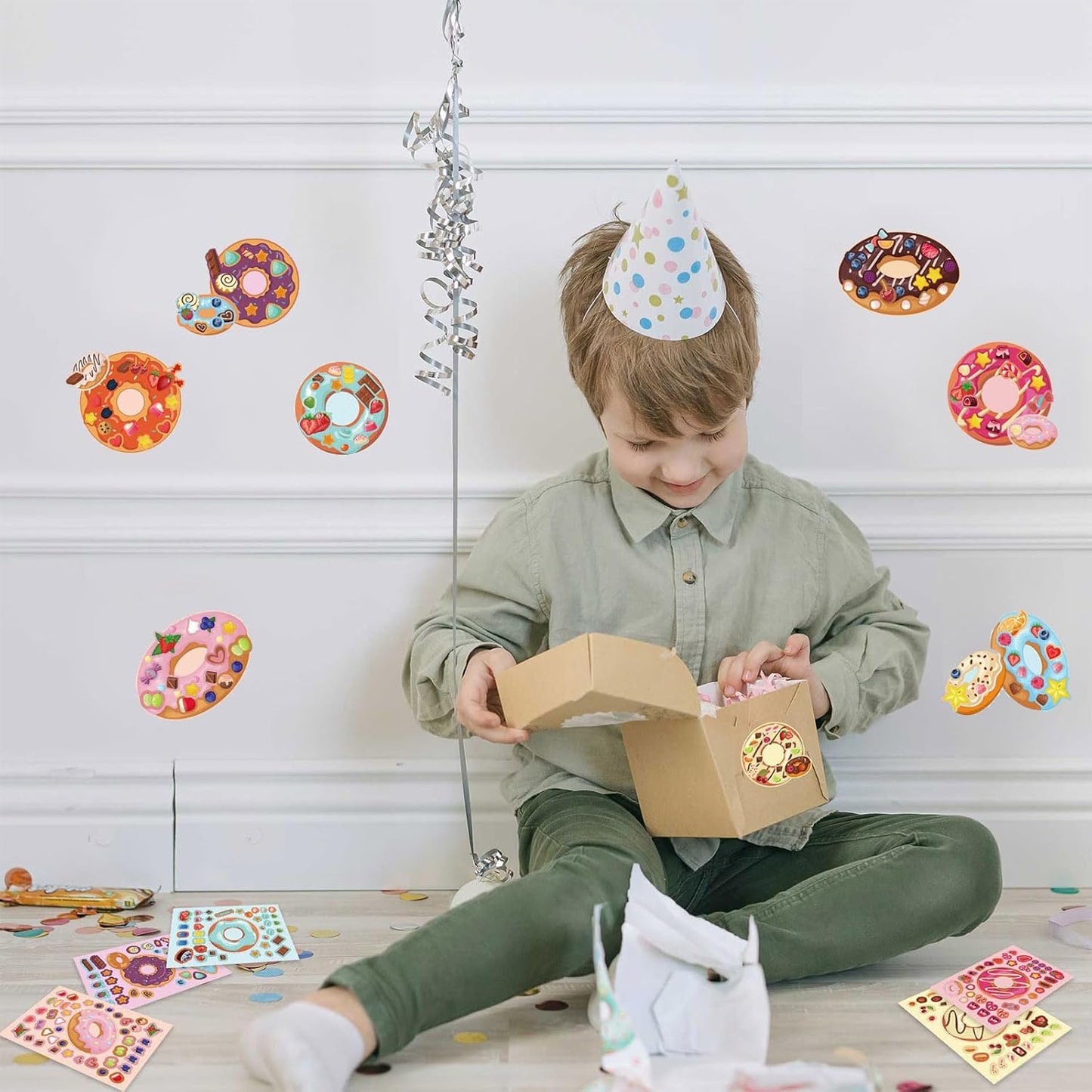 24 Sheets Cupcake Make a Face Sticker Sheets for Kids Todders Activities, Make Your Own Stickers for Kids Birthday Party Favor Supplies Craft