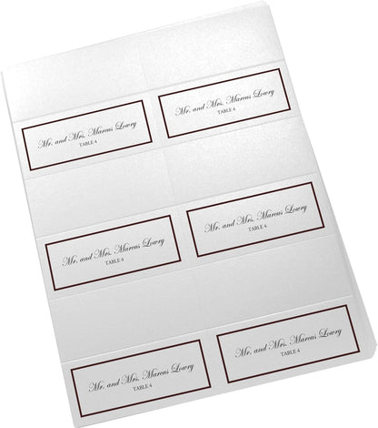Single Line Border Printable Place Cards, Gold (Choose Color), Set of 60 (10 Sheets), Laser & Inkjet Printers - Wedding, Party, Dinner, and Special Events - Made in the USA