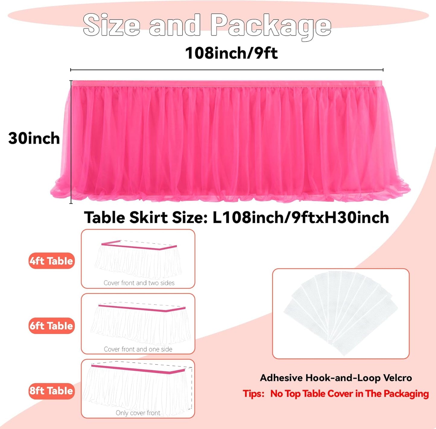 72inch Champagne Gold Tulle Table Skirts for Rectangle Round Tables, Gold Grim Ruffle Tulle Tutu Cloth Table Skirt 6ft for Wedding Birthday Party Cake Dessert Decor(No Top Cover)