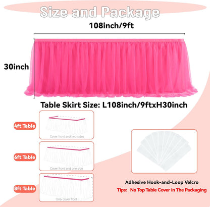72inch Champagne Gold Tulle Table Skirts for Rectangle Round Tables, Gold Grim Ruffle Tulle Tutu Cloth Table Skirt 6ft for Wedding Birthday Party Cake Dessert Decor(No Top Cover)