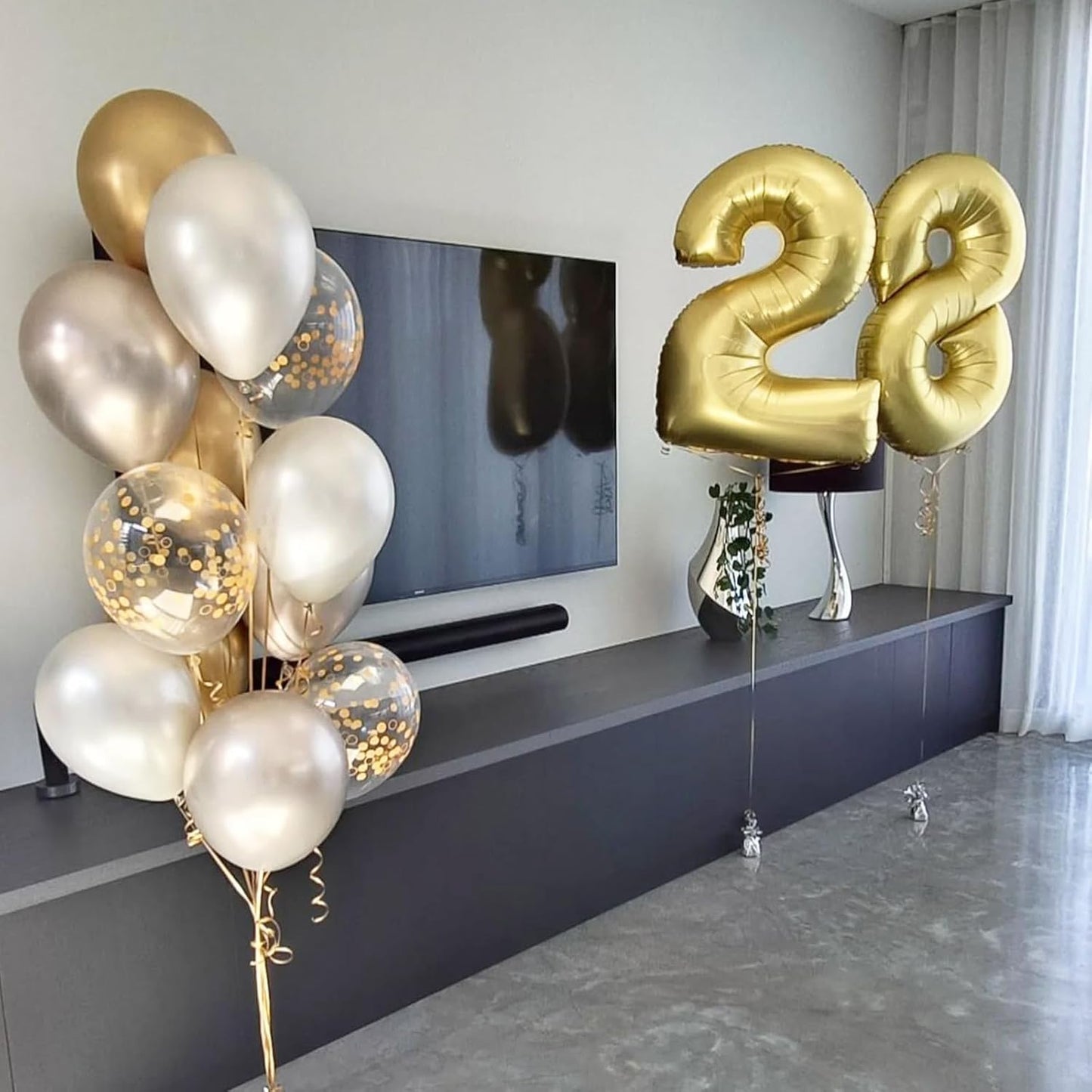 Silver Confetti Balloons 12 inch, Clear Latex Balloon 50pcs Party Balloons for Wedding Bridal Shower Engagement Graduation Birthday Party Decorations