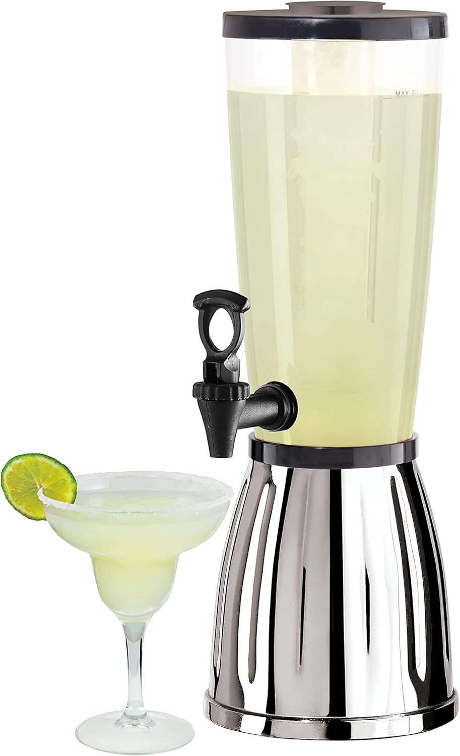 OGGI Beer Tower 88oz - Beverage Dispenser with Spigot & Ice Tube, Margarita Tower, Mimosa Tower, Perfect Drink Dispensers for Parties, Drink Tower, Holds 6 Pints of Beer – Stainless