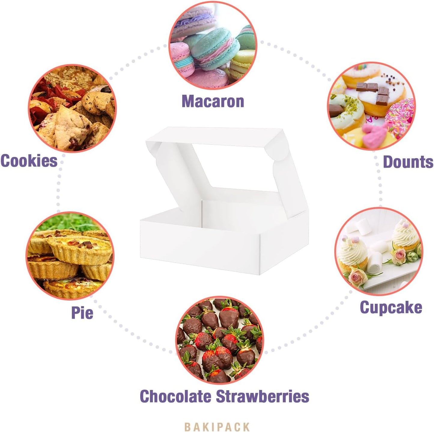 15 Pumpkin Roll Boxes, 12x8x3.5 inches Cake Roll Container, White Roll Cake Boxes with Window, Donut Boxes Pastry Cake Packaging