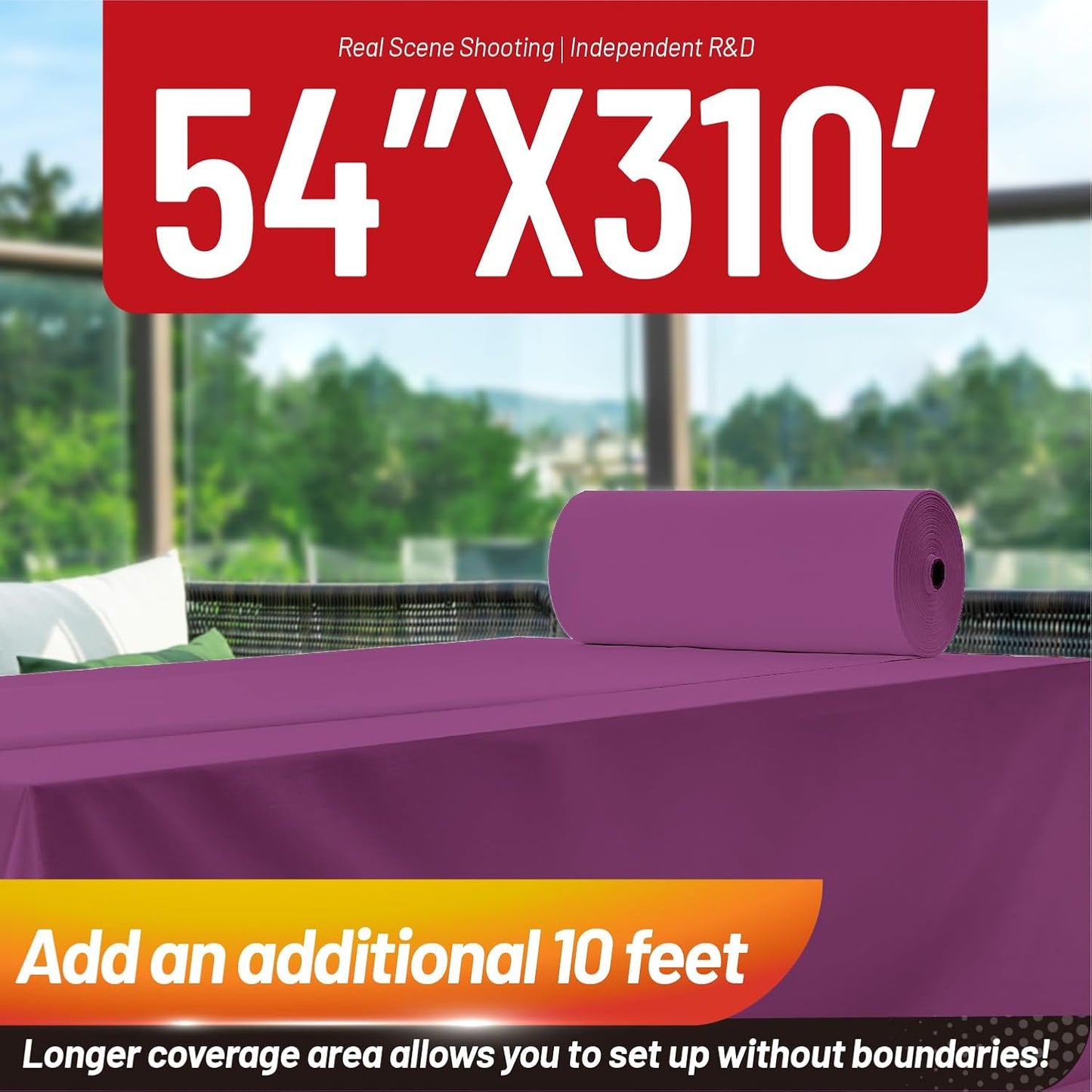 Plastic Table Cloth, 310 Ft X 54 in Disposable Tablecloth White Plastic Tablecloth with Any Cut Sliding Cutters Premium Table Cover Roll for Picnics, Parties, Birthdays, Weddings