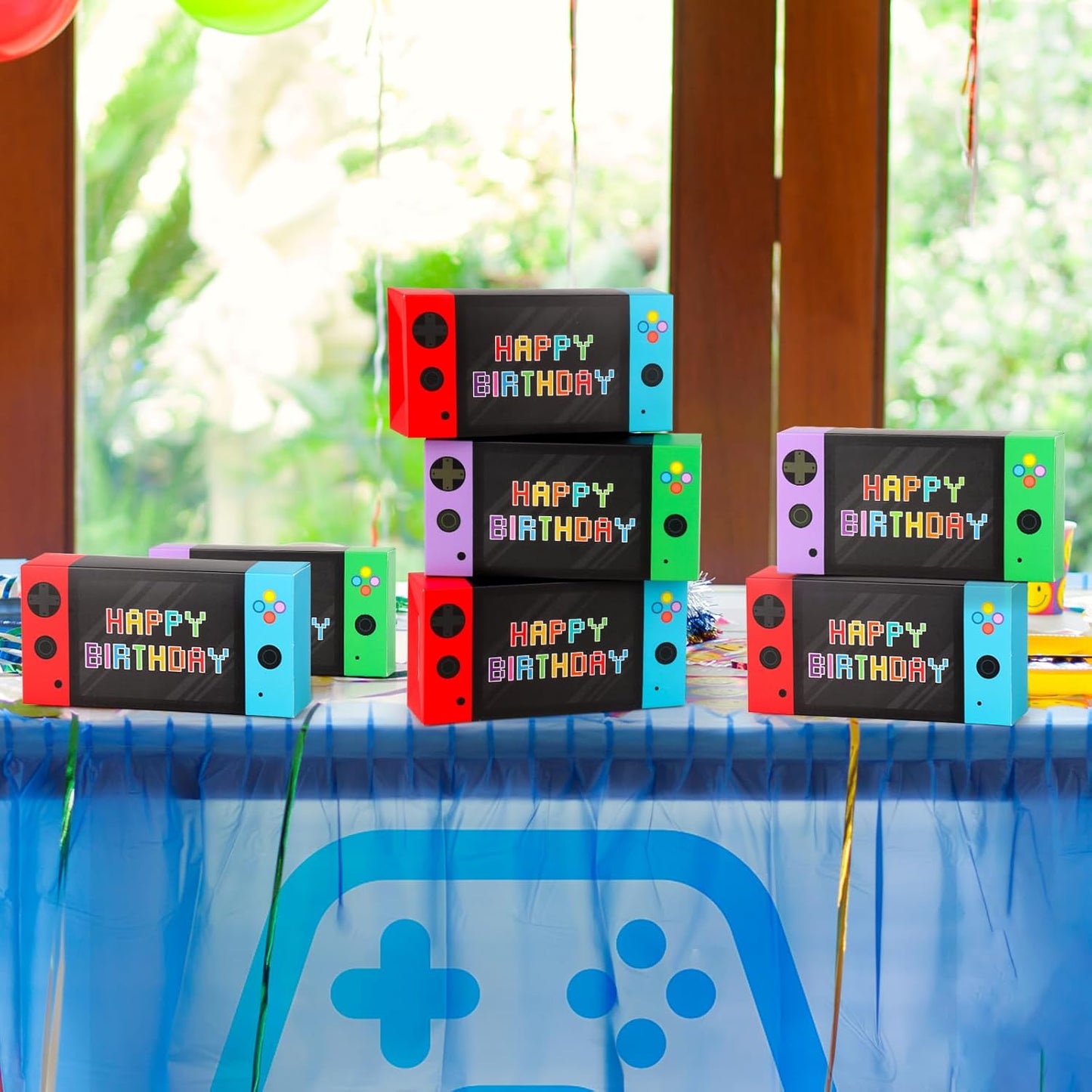 Video Game Party Decorations 16 Pack Video Game Party Favor Boxes Happy Birthday Game Paper Party Boxes for Kids Boys 8-12 Video Game Birthday Party Decorations Supplies Goodie Treat Candy Gift Bags