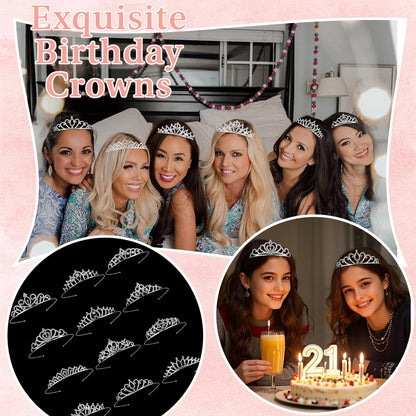 Tiaras for Women 12PCS Sparkly Rhinestone Princess Crown Headband Cute Small Tiara for Adult Women Crown Headbands Set for Birthday Party Costume Wedding Halloween