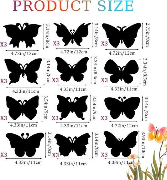 KALIONE 36 PCS Butterfly Scratch Cards Scratch Art Butterfly Party Favors Party Craft Butterflies Crafts for DIY Crafts Birthday Party Halloween Christmas, 12 Styles Bamboo Stylus Included