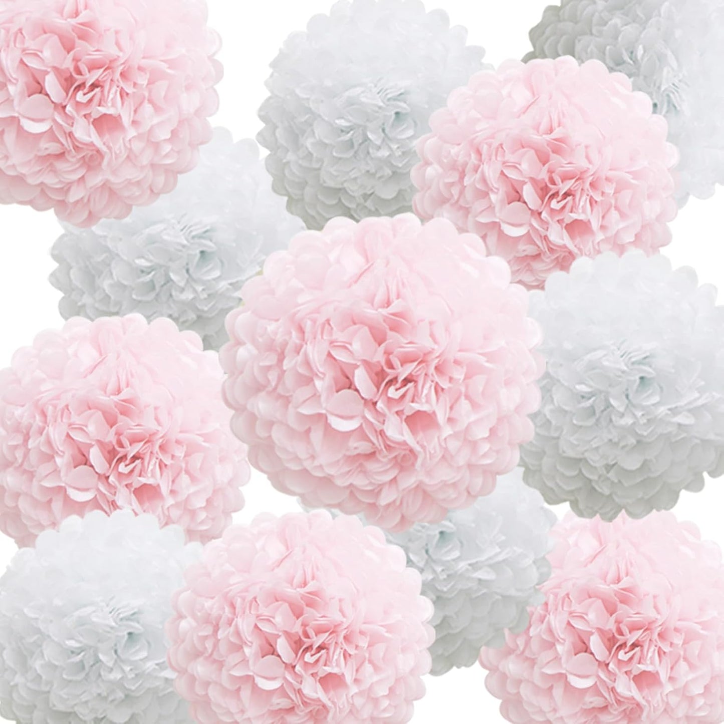 Pastel Tissue Paper Pom Poms Colorful Easter Macaron Kids Birthday Wedding Shower Tissue Flower Hanging Party Supplies(12pcs)