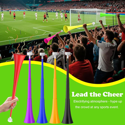 Collapsible Stadium Horn 24 Inch Vuvuzela Noise Makers Plastic Cheering Trumpet Blow Horns Noisemakers for Sporting Events Football Games School Sports Party Supplies Favors Accessories