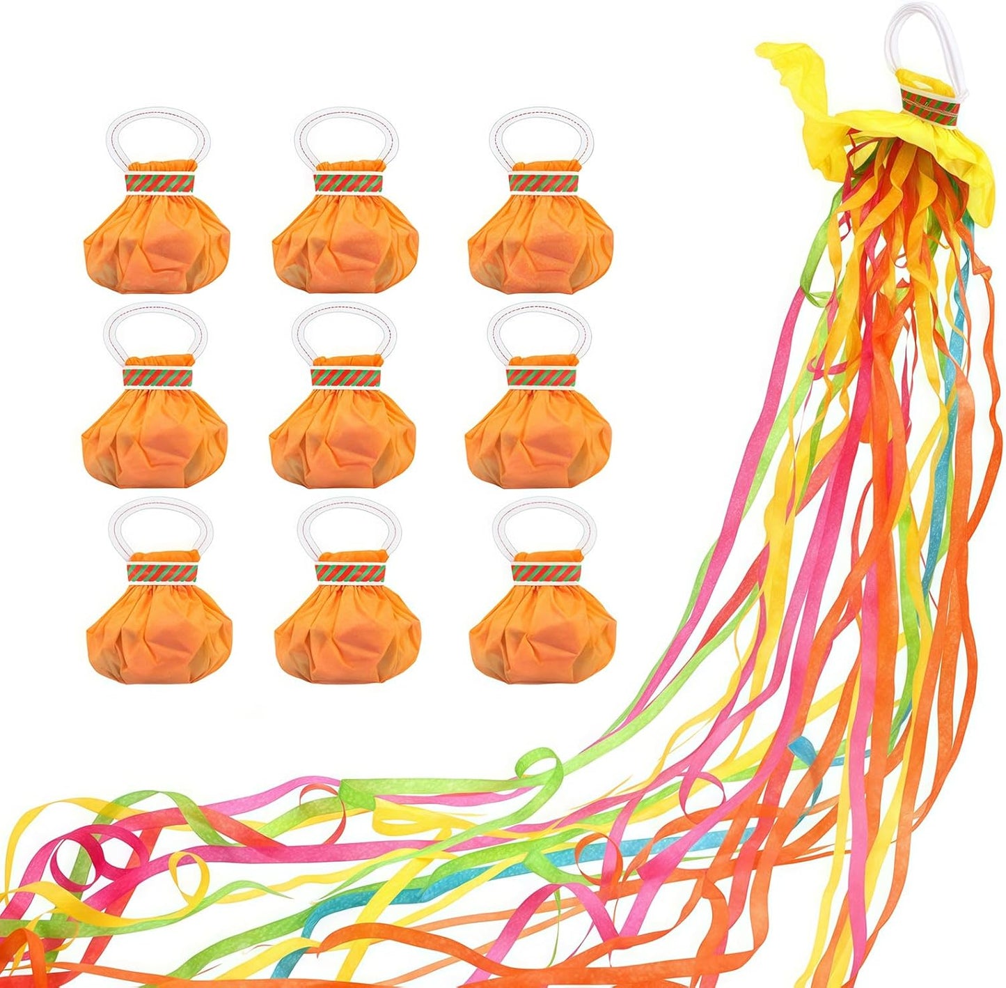 10Pcs Colorful Hand Throw Streamers Party Streamers Poppers No Mess Confetti Crackers Poppers for Birthday Wedding Party New Years Shows Celebrations Festival