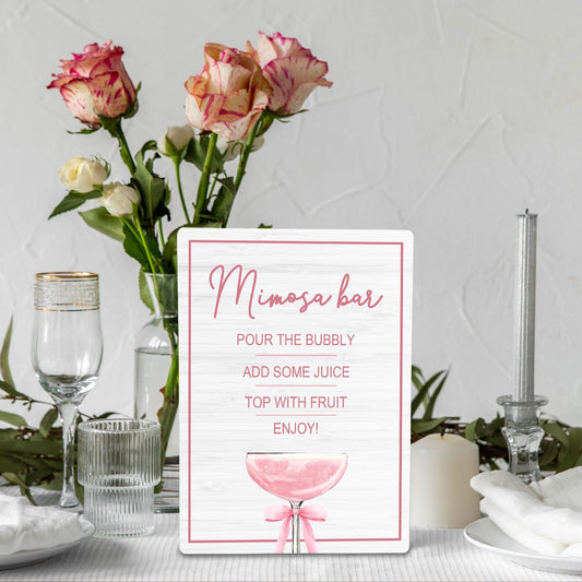 Engagement Party Sign, Engagement Welcome Wooden Stand Sign 5x7 Inch, Wedding Table Decorations, Wedding Bar Signs for Reception Ceremony Home Party Tabletop Desk Decorations