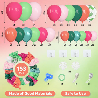 Amandir 153pcs Purple Blue Pink Balloon Garland Arch Kit, Different Sizes 18 12 10 5 inch Teal Yellow Latex Metallic Confetti Balloons for Magic Birthday Engagement Party Decoration