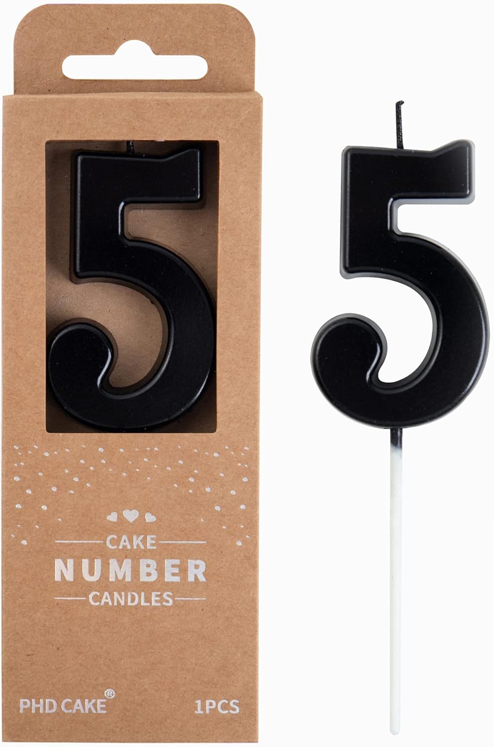 PHD CAKE 2.76 Inch Modern Gold 2 Number Birthday Candles, Gold Number Candles, Cake Number Candles, Party Celebration